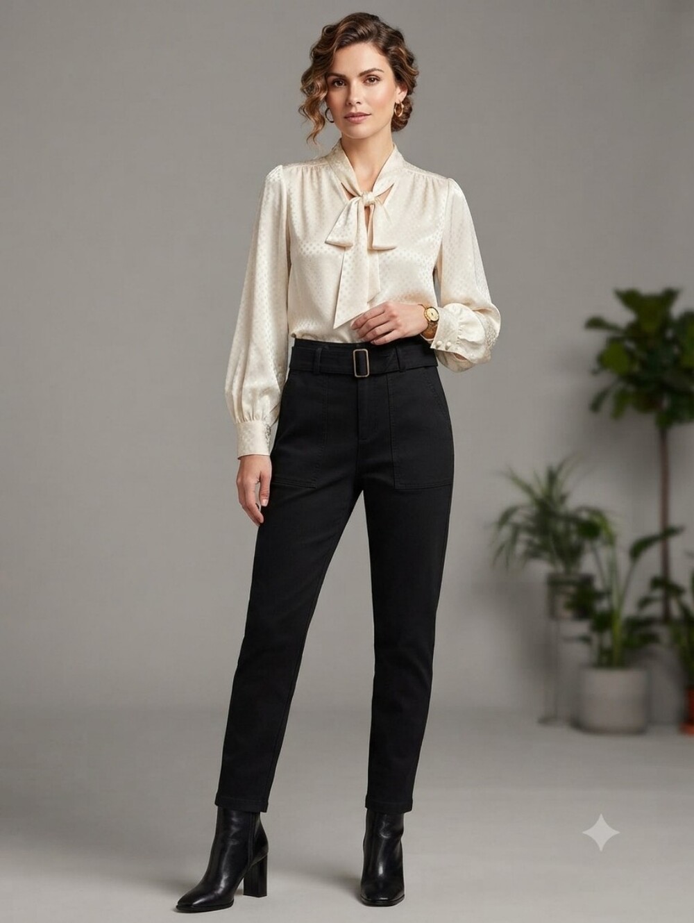 Banana Republic Black Paperbag Waist Chinos